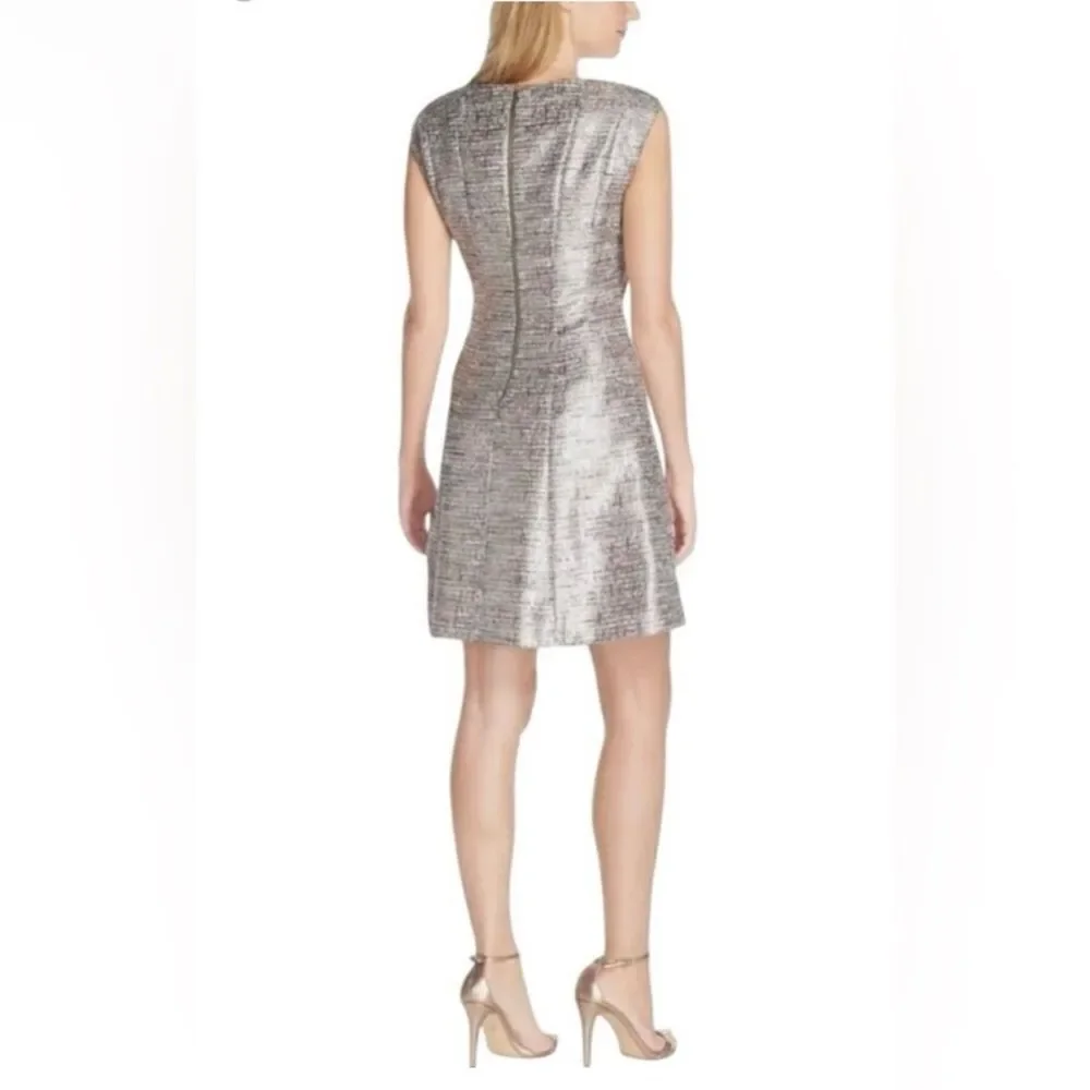 Tahari Arthur S. Levine Metallic Tweed Sleeveless A-Line Dress – Women’s sz 10P